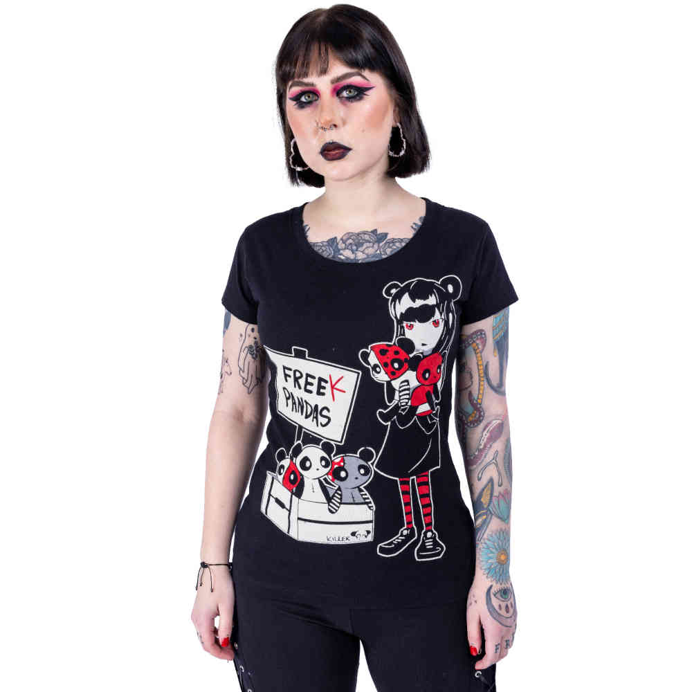 Cupcake Cult - Free Pandas Top - Noir